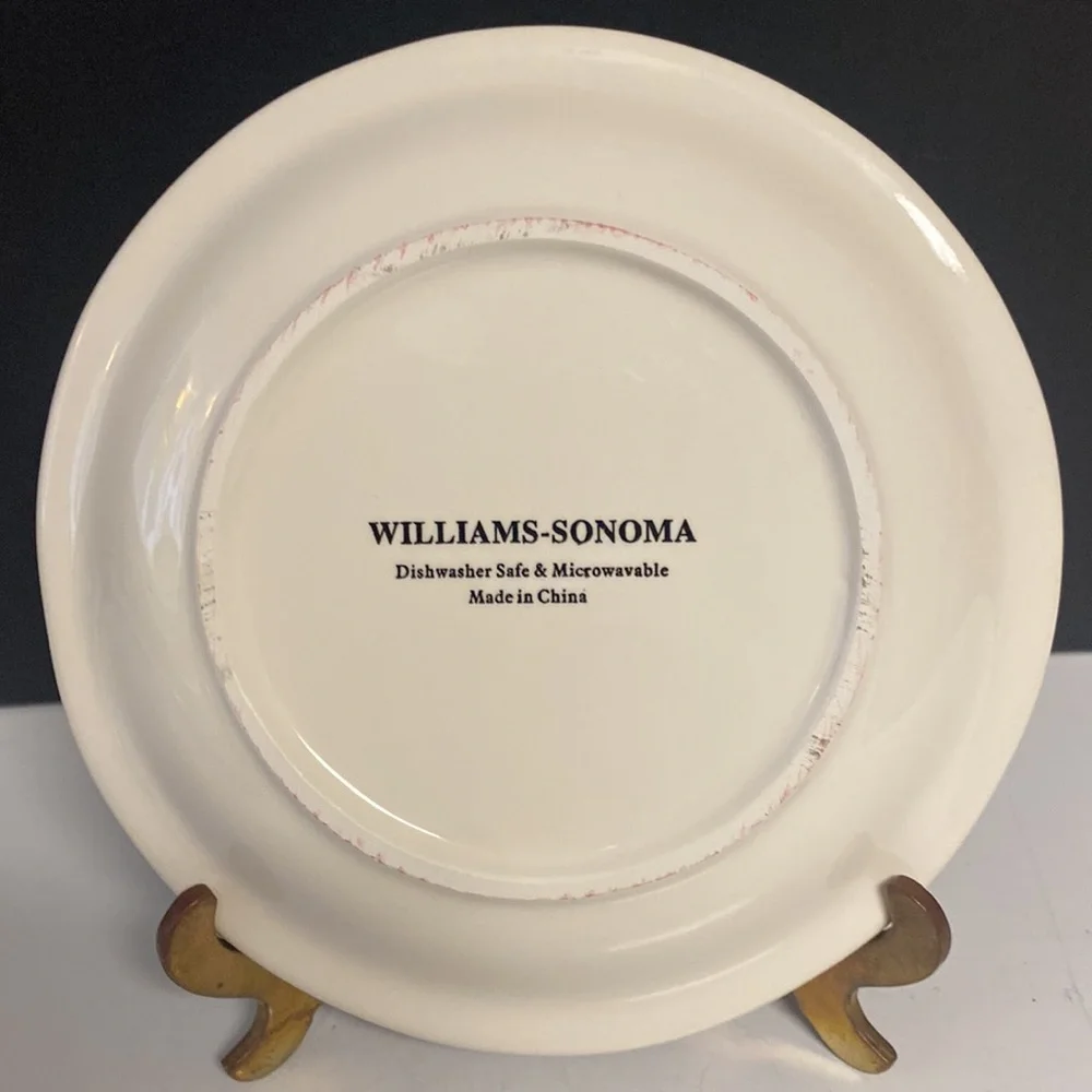 Williams Sonoma Corkscrew Porcelain 6”D Plates Set of Six